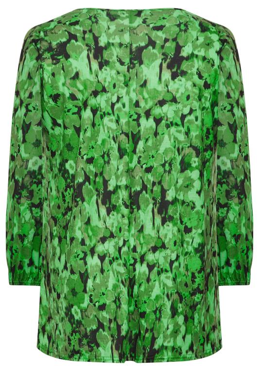 LIMITED COLLECTION Plus Size Green Floral Bust Detail Top | Yours Clothing 7