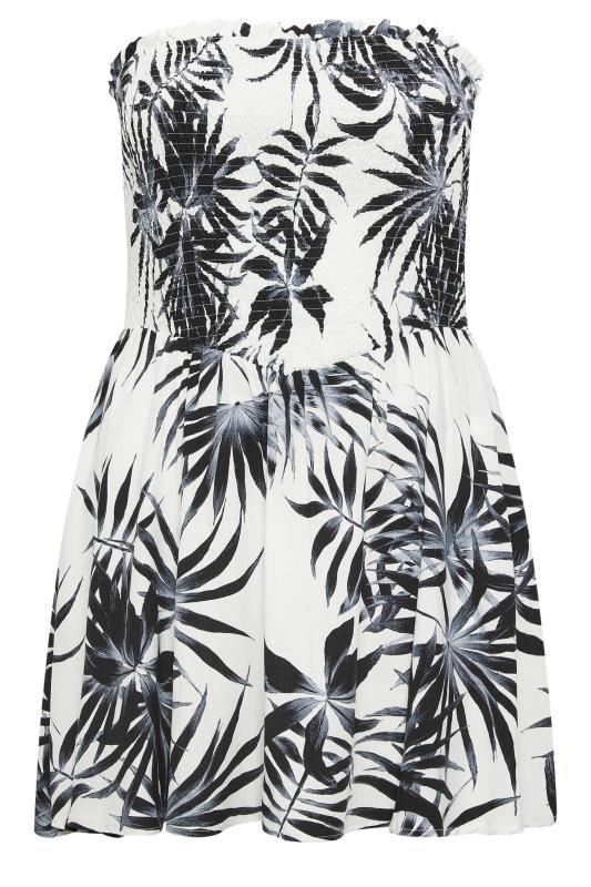  Grande Taille Evans White Tropical Print Playsuit
