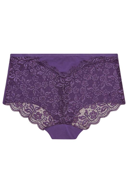 3 PACK Purple Lace High Waist Briefs 4
