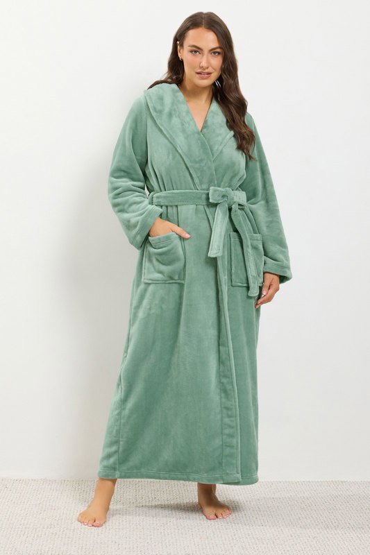 dressing gown green YOURS Plus Size Luxe old hollywood glamour robe