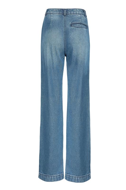 Tall Women's LTS MADE FOR GOOD Mid Blue Wide Leg Jeans | Long Tall Sally  2