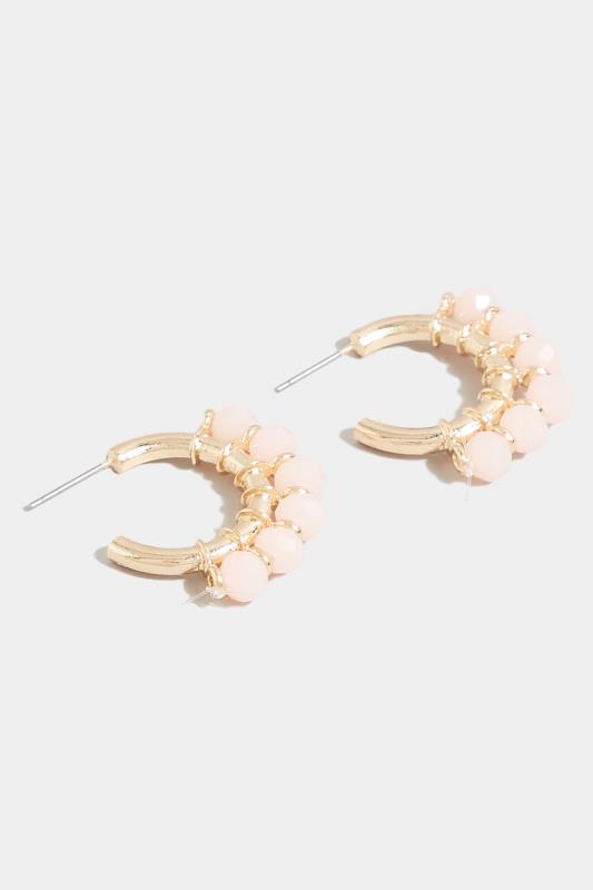 Plus Size Gold Tone Stone Hoop Earrings | Yours Clothing 4