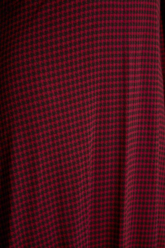 LTS Tall Black & Red Dogtooth Check Tie Sleeve Midi Tea Dress_S.jpg