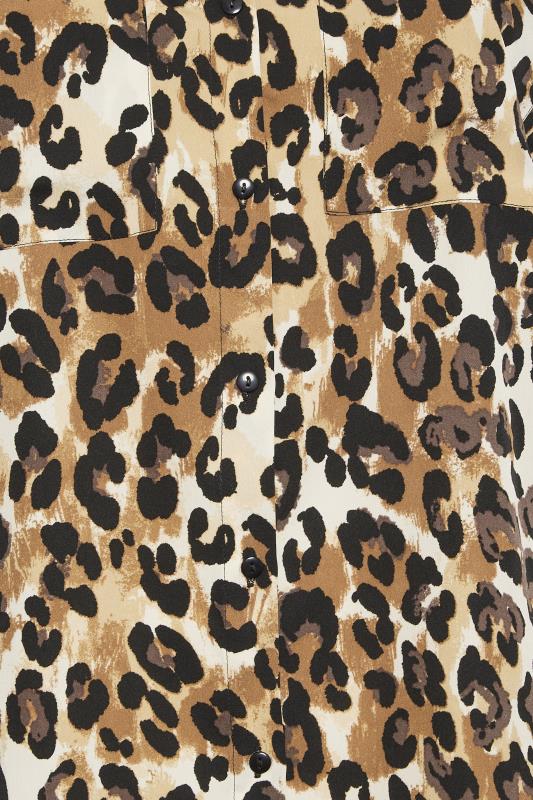 YOURS Plus Size Brown Leopard Print Oversized Shirt | Yours Clothing 5