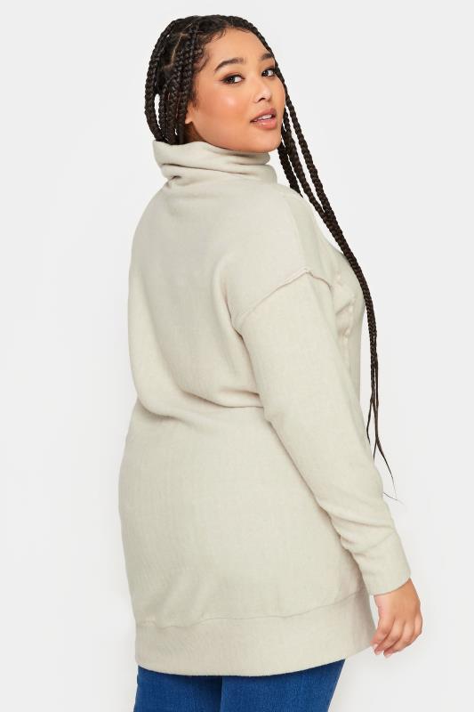 YOURS LUXURY Plus Size Cream Soft Touch Turtle Neck Jumper | Yours Clothing