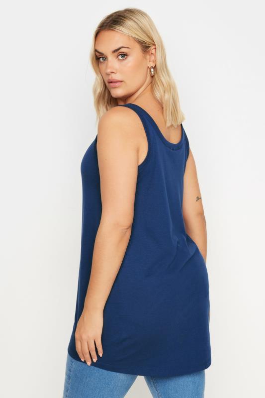 YOURS Plus Size Blue Core Vest Top | Yours Clothing 3