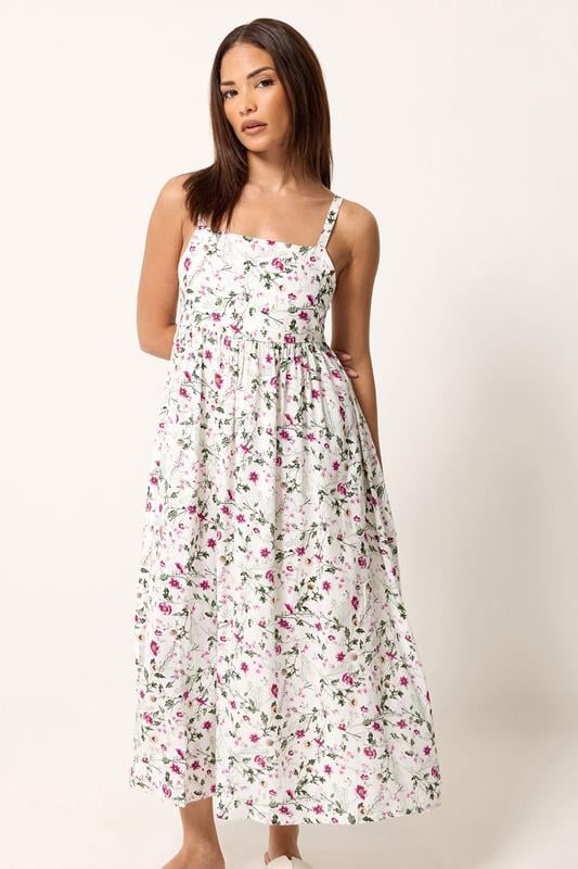  PixieGirl Petite Midikleid in Weiß mit Blümchenmuster