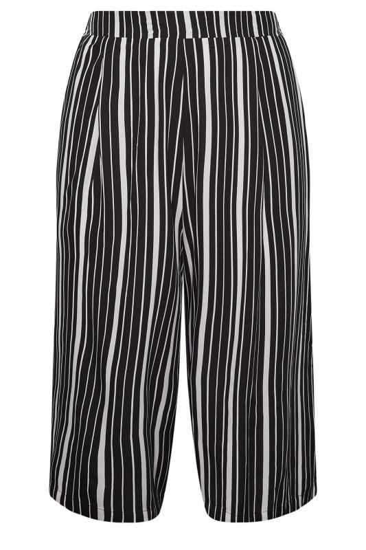 YOURS Curve Black Stripe Print Culottes | Yours Clothing 5