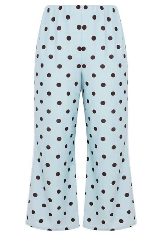 LIMITED COLLECTION Plus Size Blue Polka Dot Side Stripe Trousers | Yours Clothing 6