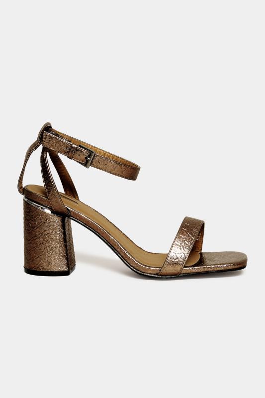 LIMITED COLLECTION Brown Snake Print 2 Part Block Heel Sandals In Wide E Fit & Extra Wide EEE Fit 3