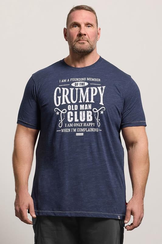  D555 Big & Tall T-shirt bleu marine à imprimé graphique « Grumpy Man »