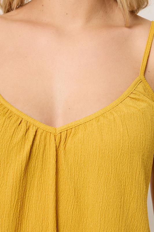 YOURS Plus Size Yellow Gathered Swing Vest Top | Yours Clothing 4