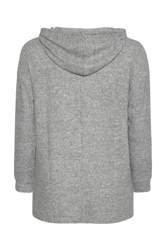 Plus Size Grey Soft Touch Lace Trim Hoodie | Yours Clothing 7