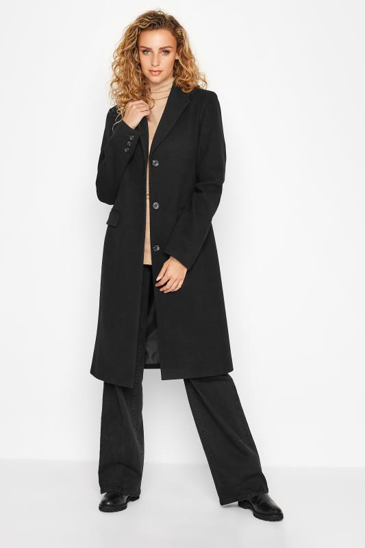 Tall  LTS Tall Black Midi Formal Coat