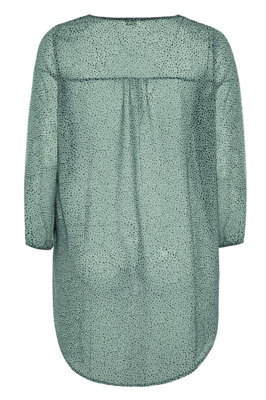 Plus Size YOURS LONDON Green Dalmatian Print Wrap Blouse | Yours Clothing 7