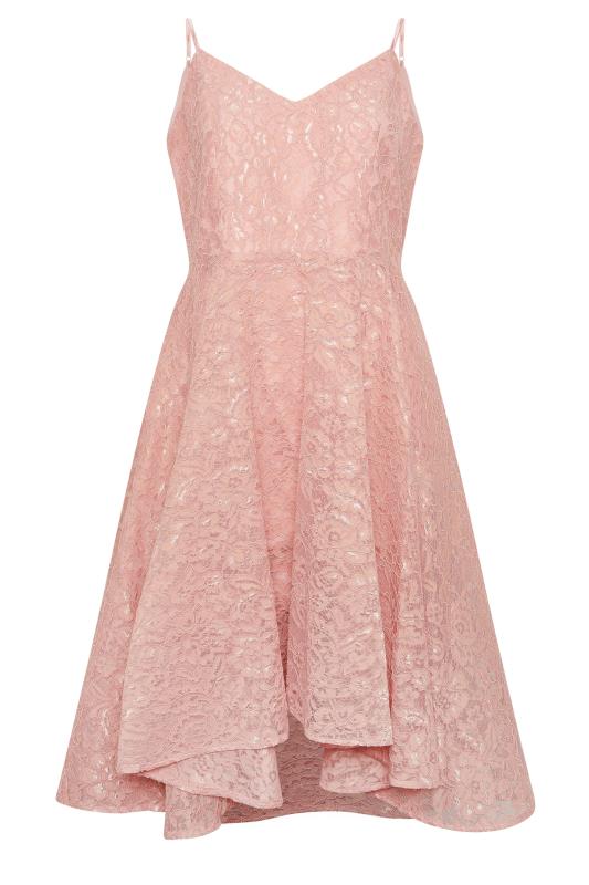 YOURS LONDON Plus Size Pink Lace Midi Dress | Yours Clothing 5