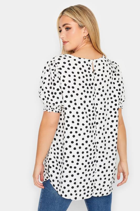 boohoo Polka Dot Frill Sleeve Woven Blouse - White - Size 8