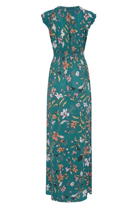 LTS Tall Teal Green Floral Print Maxi Dress 7