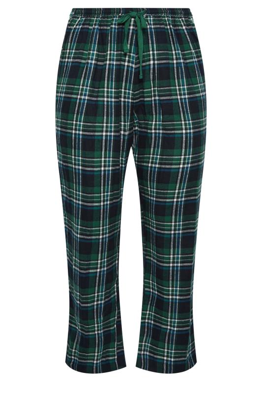 LIMITED COLLECTION Plus Size Green Tartan Check Pyjama Bottoms | Yours Clothing 6