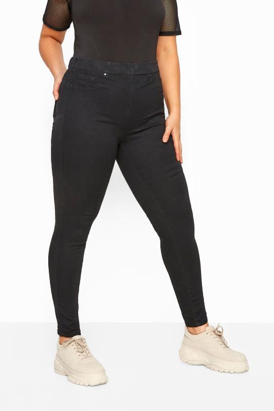 Black Pull On JENNY Jeggings plus Size 14 to 32 | Yours Clothing