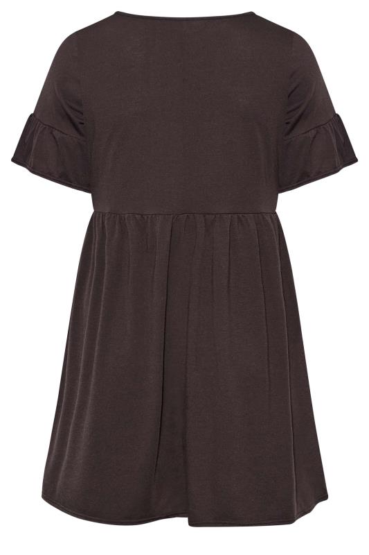 Curve Brown Short Sleeve Tunic Dress | Yours Clothing 7