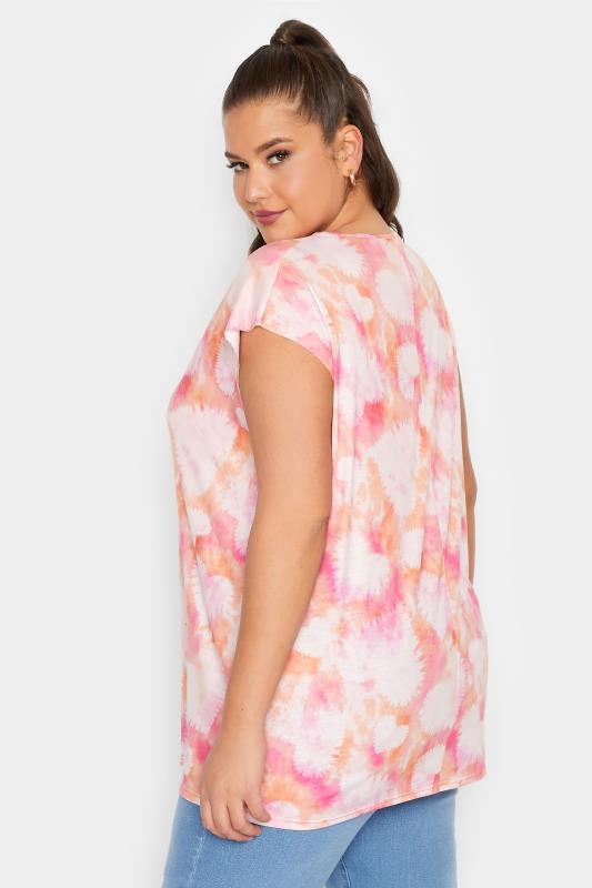 LIMITED COLLECTION Plus Size Orange Heart Print Tie Dye Vest Top | Yours Clothing  3