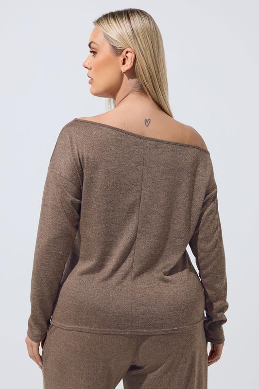 LIMITED COLLECTION Plus Size Natural Brown Off Shoulder Top | Yours Clothing 2