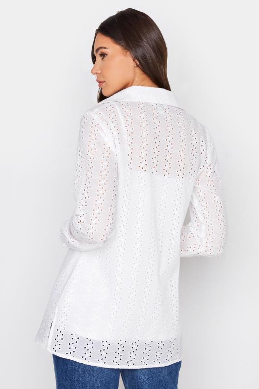 LTS Tall White Broderie Anglaise Shirt 3