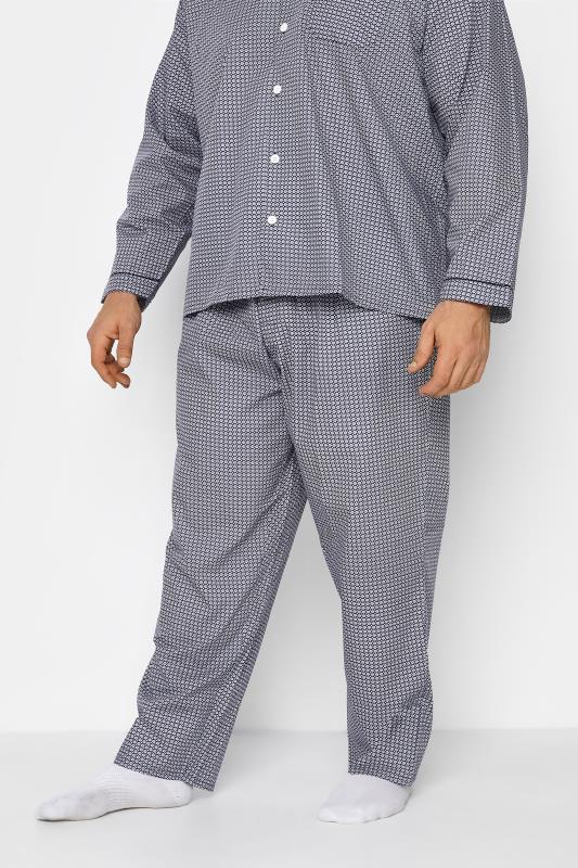 KAM Big & Tall Blue Dobby Print Pyjama Set 3