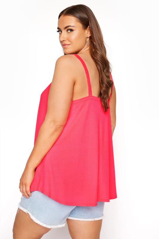 LIMITED COLLECTION Neon Pink Rib Swing Cami Top_C.jpg