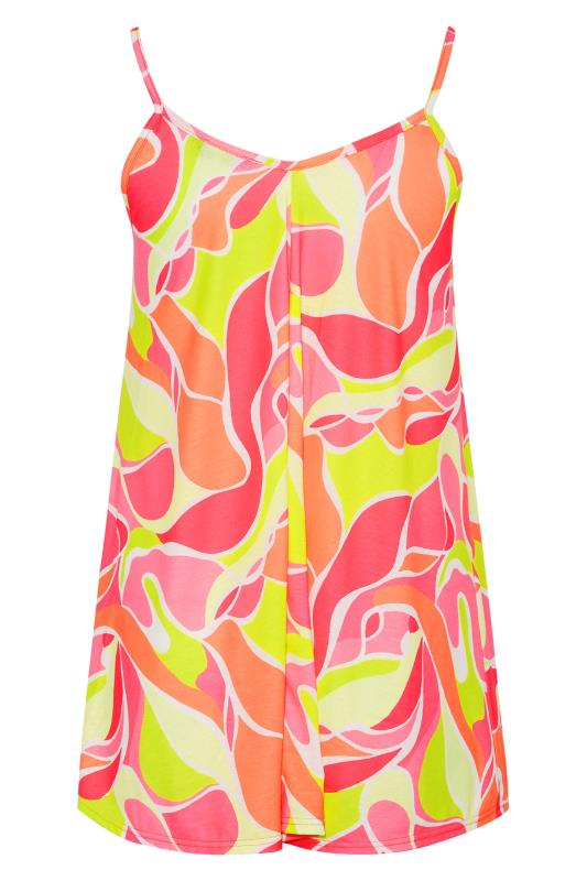 LIMITED COLLECTION Curve Pink Abstract Swirl Swing Cami Top 7