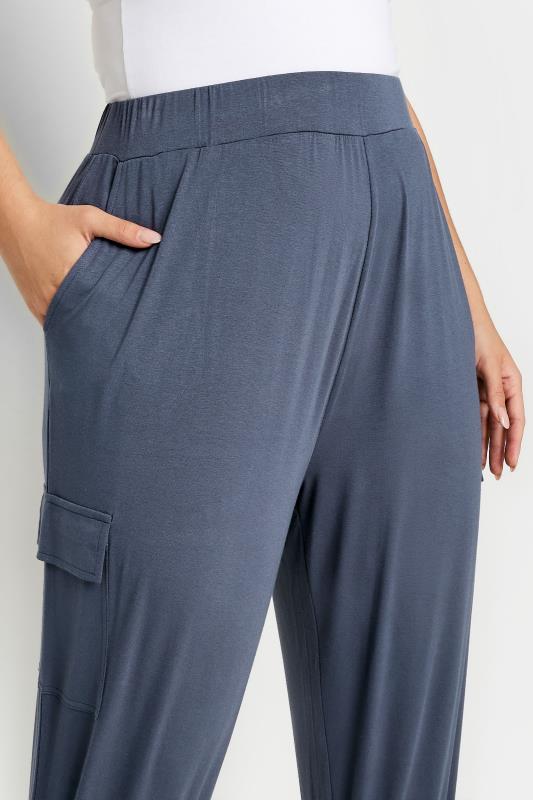 YOURS Plus Size Charcoal Grey Cropped Cargo Harem Trousers | Yours Clothing 4