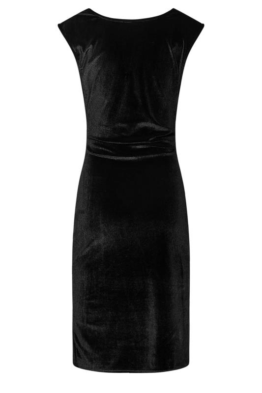 LTS Tall Black Cowl Neck Velvet Midi Dress 7