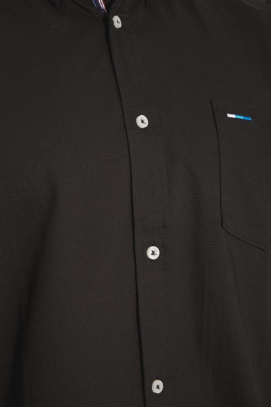 BadRhino Big & Tall Black Essential Short Sleeve Oxford Shirt 2