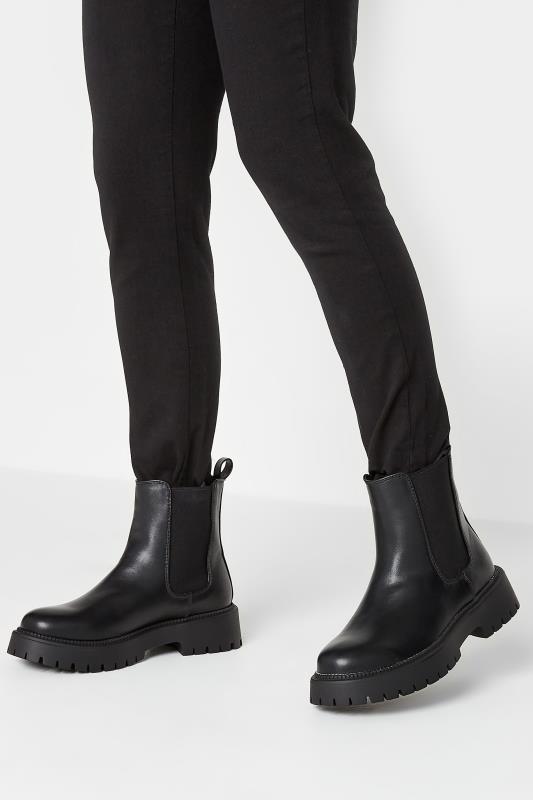 PixieGirl Black Chunky Chelsea Boots In Standard D Fit | PixieGirl 1