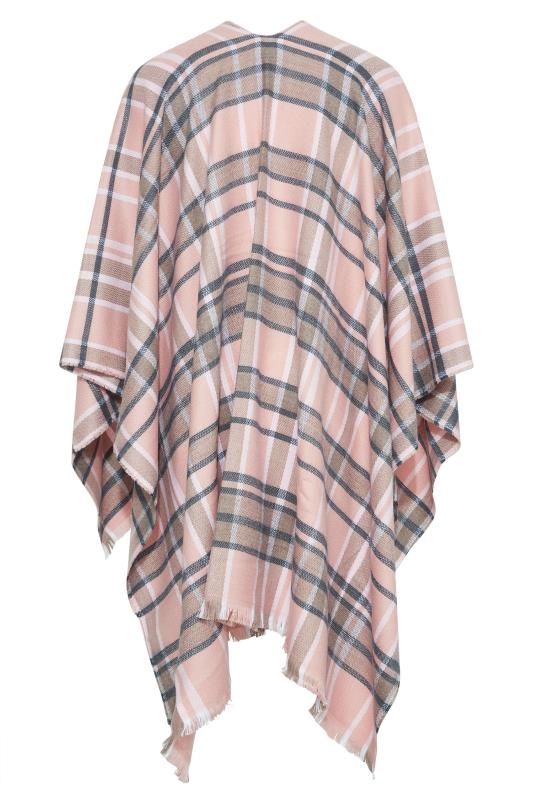 Curve Pink Checked Knitted Wrap Shawl_BK.jpg
