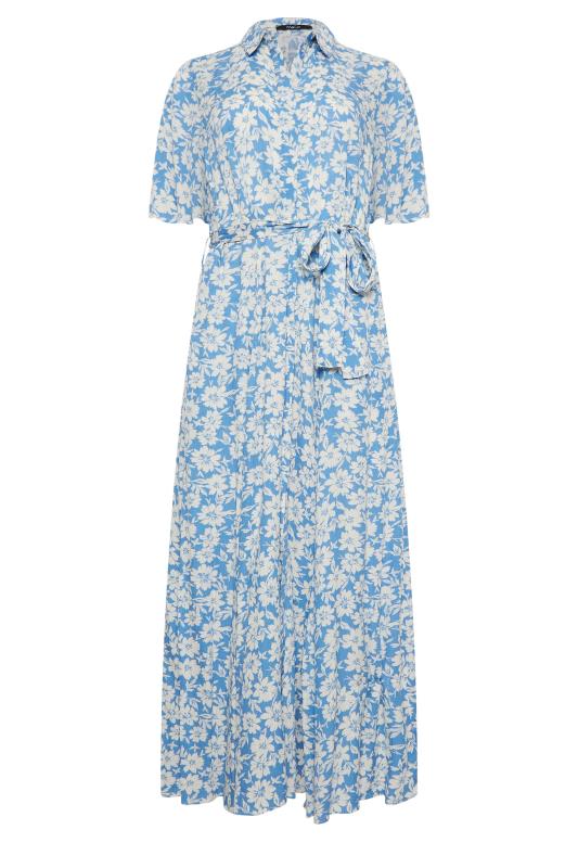 M&Co Light Blue Floral Print Maxi Shirt Dress | M&Co