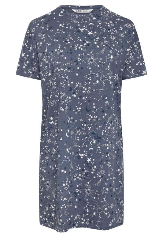 YOURS Plus Size Blue Celestial Print Sleep Tee Nightdress | Yours Clothing 5