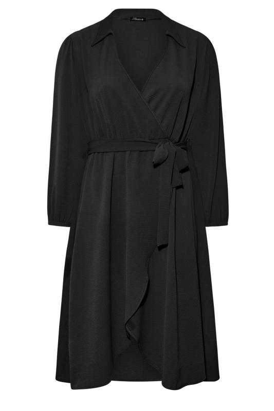 LIMITED COLLECTION Plus Size Black Wrap Dress | Yours Clothing 6