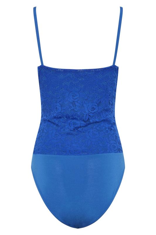 LTS Tall Bright Cobalt Blue Lace Bodysuit 7