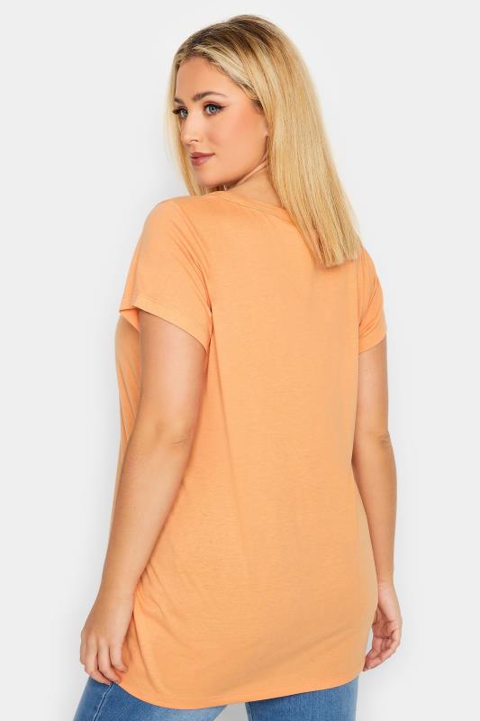 Curve Plus Size Orange Basic Short Sleeve T-Shirt - Petite | Yours Clothing  3