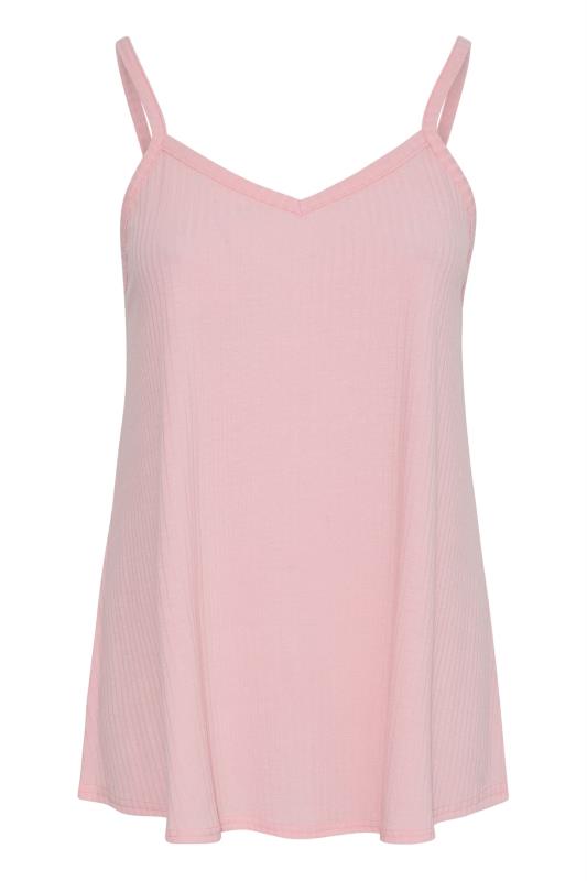 LIMITED COLLECTION Curve Dusky Pink Rib Swing Cami Top_X.jpg