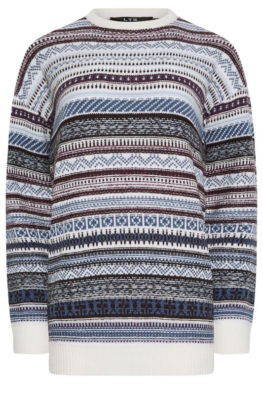 LTS Tall Blue Fairisle Print Knitted Jumper | Long Tall Sally 7