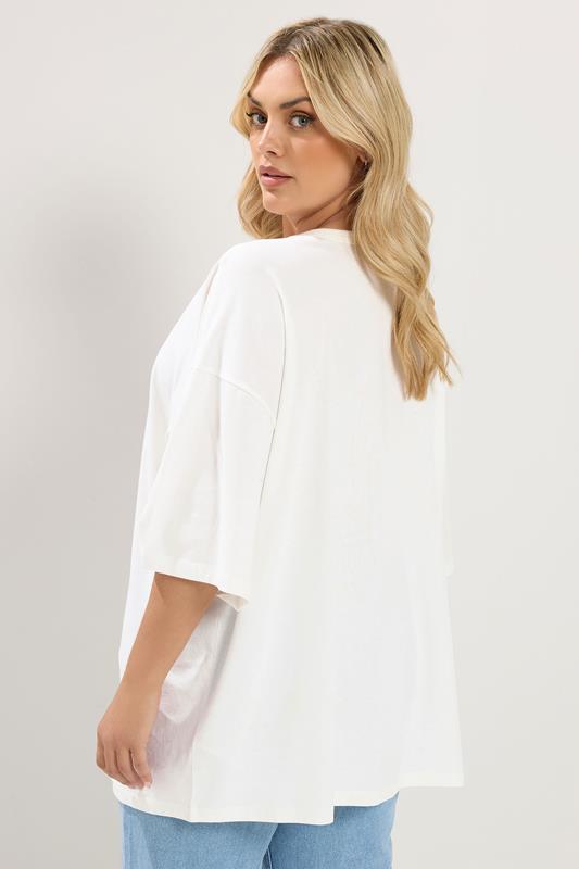 YOURS Plus Size  Ivory White Spicy Margarita T-Shirt | Yours Clothing 4