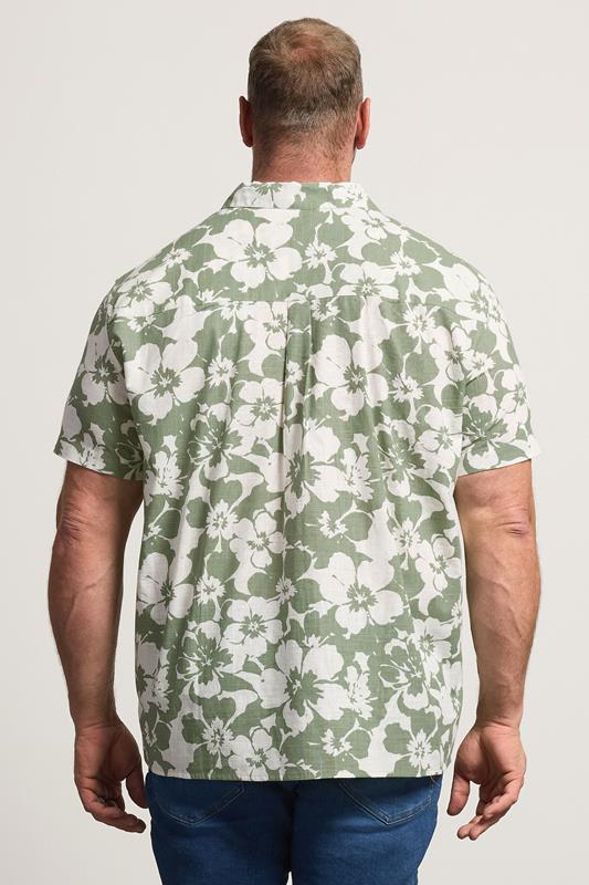 BadRhino Big & Tall Green Leaf Print Short Sleeve Shirt | BadRhino 4