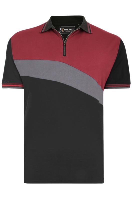 KAM Big & Tall Black Cut & Sew Polo Shirt 2