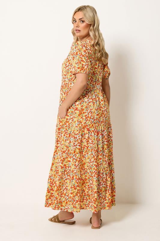 YOURS Plus Size Yellow Floral Summer Dress | Yours Clothing 2