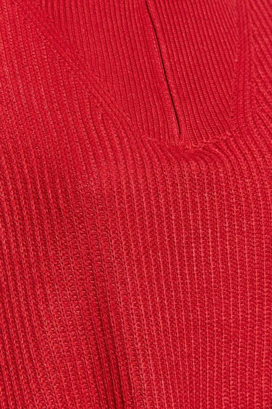 Plus Size Red Zip Neck Jumper | Yours Clothing 6