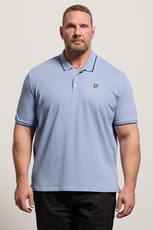 LYLE & SCOTT Big & Tall Bubble Blue Tipped Polo Shirt | BadRhino 1