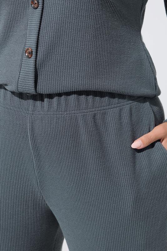 LIMITED COLLECTION Plus Size Grey Crinkle Wide Leg Trousers | Yours Clothing 4